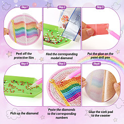 DIY-Diamantmalerei-Regenbogen-Motiv-Tassenmatten-Set&nbsp;DIAM-TAC0001-02