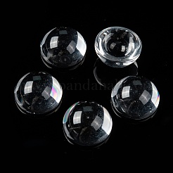 Demi transparente cabochons de verre ronde&nbsp;GGLA-R027-18mm