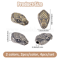 4 pz 2 colori perline in ottone&nbsp;KK-FH0008-44