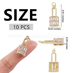 Ciondoli in ottone con micro pavé di zirconi trasparenti da 5 pezzo&nbsp;ZIRC-SZ0003-24