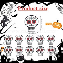 10 perles focales en silicone en forme de crâne&nbsp;JX889A