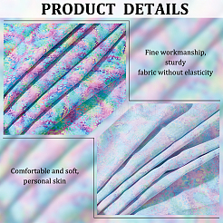 Polycotton-Stoff mit Leopardenmuster und Regenbogenmuster&nbsp;DIY-WH0028-18A