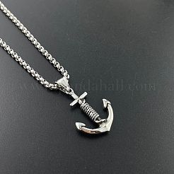 Retro-Rock-Punk-Männer Anker 304 Edelstahl Anhänger Halsketten&nbsp;DV9777