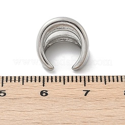 Orecchini a polsino a forma di C a due strati in acciaio inossidabile 304&nbsp;EJEW-M073-10PG-02