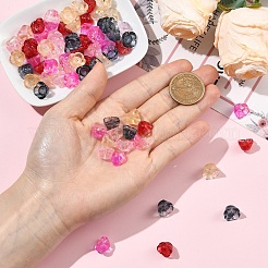 75 pz. 5 colori tappi per perline di vetro verniciati a spruzzo trasparenti a 4 petali&nbsp;GGLA-YW0001-27