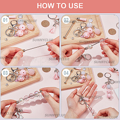 Kit de fabrication de porte-clés perlés en barre de fer pour la Saint-Valentin&nbsp;DIY-SC0025-95