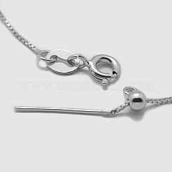 Colliers à chaîne en argent sterling plaqué rhodium anti-ternissement 925&nbsp;STER-F039-40cm-13P