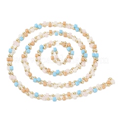Facettiertes Würfelglas und runde Perlenketten&nbsp;CHC-G018-03KCG-02