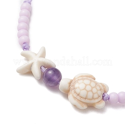 Verstellbare Armbänder aus geflochtenen Natursteinen&nbsp;BJEW-MZ00324
