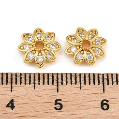Messing Micro Pave klare Zirkonia Perlenkappen&nbsp;CU-CBA6A75-29G