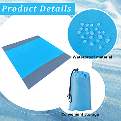 Quadratische wasserdichte Picknickmatte aus Polyester mit 4 Hering&nbsp;AJEW-WH20080-37A