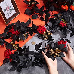 Seta artificiale di Halloween e rattan rosa di schiuma&nbsp;AJEW-WH0505-30A