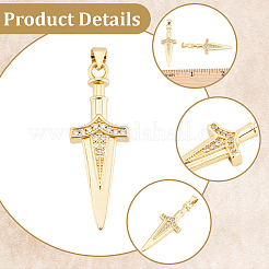 6pcs pendentifs en laiton micro pavé de zircone cubique&nbsp;KK-BBC0027-33