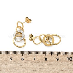 Boucles d'oreilles pendantes en acier inoxydable 304 avec anneau en argile polymère&nbsp;EJEW-V004-03G-01