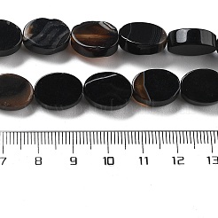 Brins de perles d'agate noire teintées et chauffées naturellement&nbsp;G-P559-B09-01