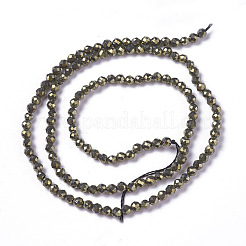Natürliche Pyrit Perlen Stränge&nbsp;G-F596-38-4mm