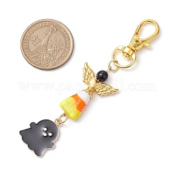 Decorazione ciondolo fantasma in lega smaltata di Halloween&nbsp;HJEW-JM02264