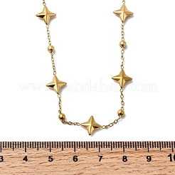 Collares de cadena de eslabones de estrella de acero inoxidable 304 para mujer&nbsp;NJEW-G181-07G