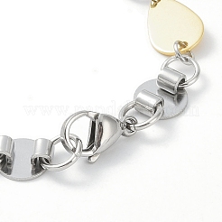 201 Edelstahl-Armbänder mit flachen&nbsp;BJEW-I316-01PG