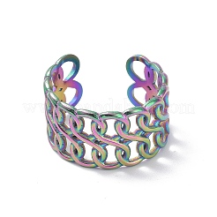 Bague de manchette ouverte infinie en acier inoxydable 304 avec placage ionique (IP)&nbsp;STAS-E168-08M