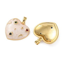 Pendentifs avec zircon cubiques à micro-pavés en laiton&nbsp;KK-D221-07G