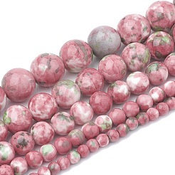 Hebras de cuentas redondas de jade blanco océano natural teñido&nbsp;G-R295-8mm-12