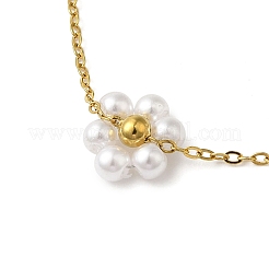 Collares de cadena de eslabones de perlas de acero inoxidable 304 y plástico para mujer&nbsp;NJEW-K383-04C-G