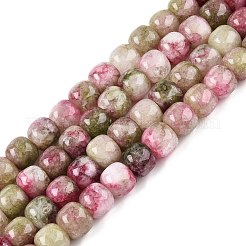 Gefärbt natürlichen weißen Jade Perlen Stränge&nbsp;G-T138-152