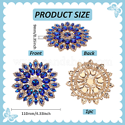 1 pz fiore vetro strass cabochon ornamenti accessori&nbsp;FIND-FG0004-33B