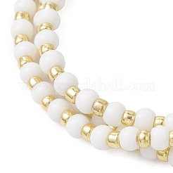 Undurchsichtige runde Glasperlen geflochtene Perlenarmbänder für Frauen&nbsp;BJEW-JB12015