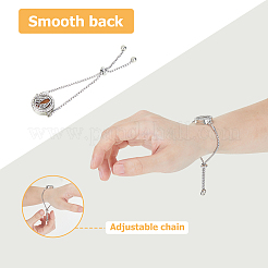 2 Stück 2 Stile 316 chirurgischer Edelstahl Strass Diffusor Medaillon Slider Armbänder&nbsp;BJEW-FI0001-84B