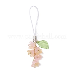 Décorations florales artisanales en verre filé et pendentifs en acrylique&nbsp;HJEW-TA00438-01