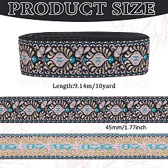 10 Yard Polyester-Jacquard-Blumenband im Ethno-Stil&nbsp;OCOR-WH0078-185B