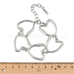 Hohle Gliederarmbänder aus Edelstahl 304 für Damen&nbsp;BJEW-P393-02P