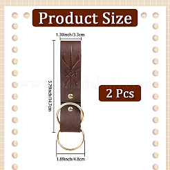2 ciondolo rettangolare in pelle sintetica con cintura medievale. Con anello in lega.&nbsp;AJEW-CL0001-84B