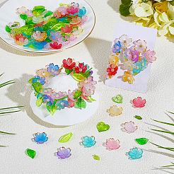 DIY Blatt transparente Acryl Anhänger & Perlenkappen Zubehör Kits&nbsp;DIY-NB0014-23
