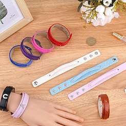 10 Stück 10 Farben Snap PU-Lederarmband&nbsp;BJEW-CL0001-27