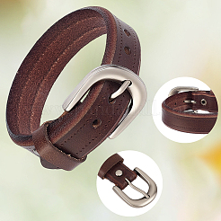 1 Stück Punkrock-Armband aus Rindslederkordel&nbsp;BJEW-CL0001-51A