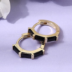 Pendientes de aro de latón con pavé de circonitas cúbicas&nbsp;EJEW-G471-09G-02