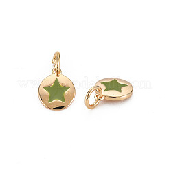 Messing Emaille Anhänger / charms&nbsp;X-KK-S356-671G-NF