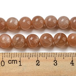 Runde natürliche sunstone Perlen Stränge&nbsp;G-F222-33-8mm-1