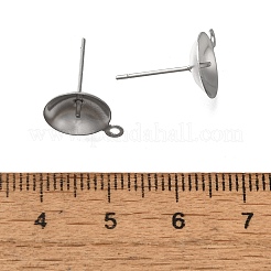 Elementi per orecchini a bottone in acciaio inossidabile 304 anti-appannamento&nbsp;STAS-P370-02E-P