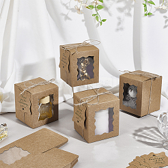 50 Stück faltbare Kerzenaufbewahrungsboxen aus Kraftpapier mit sichtbarem Fenster&nbsp;CON-WH0089-175A