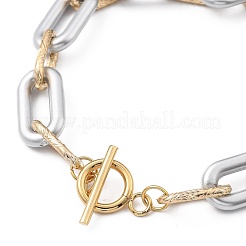 Braccialetti a catena con graffetta in alluminio e plastica ccb verniciati a spruzzo&nbsp;BJEW-JB05432-03