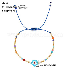 Geflochtene Armbänder mit Blumenperlen im Bohème-Stil&nbsp;PK5230-2