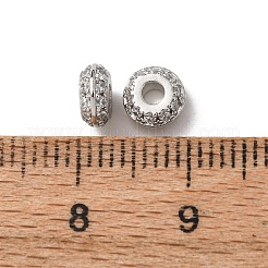 Perle di zirconi cubici trasparenti in micro pavè di ottone&nbsp;KK-C253-11P
