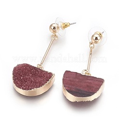 Natürliche Druzy Quartz Ohrhänger&nbsp;EJEW-F171-02B