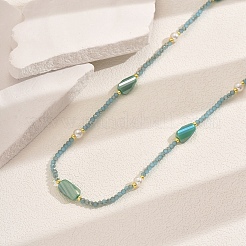 Collane lunghe alla moda con perle finte in vetro e plastica a forma di goccia&nbsp;ZZ8704-3
