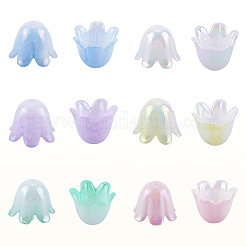 480 capuchon de perle en plastique de 6 couleurs&nbsp;FIND-SC0017-30