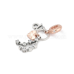 Pendentifs en laiton avec perles européennes en zircone cubique&nbsp;LS-KK-Q015-01M